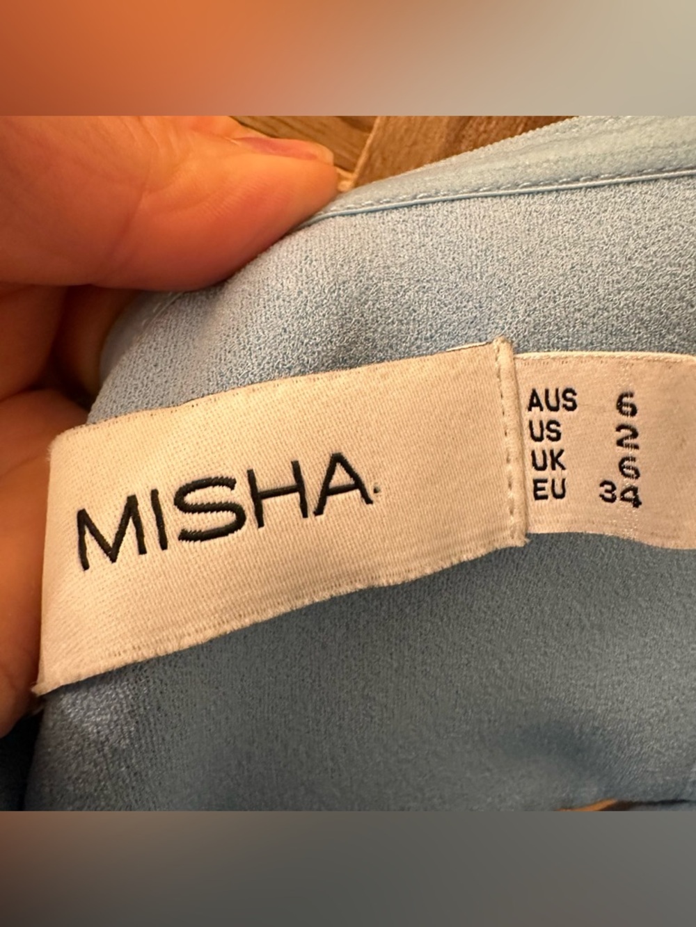 Misha Medora Strapless Asymmetric Cut-Out Midi Dress in blue Size 2 - Picture 5 of 5